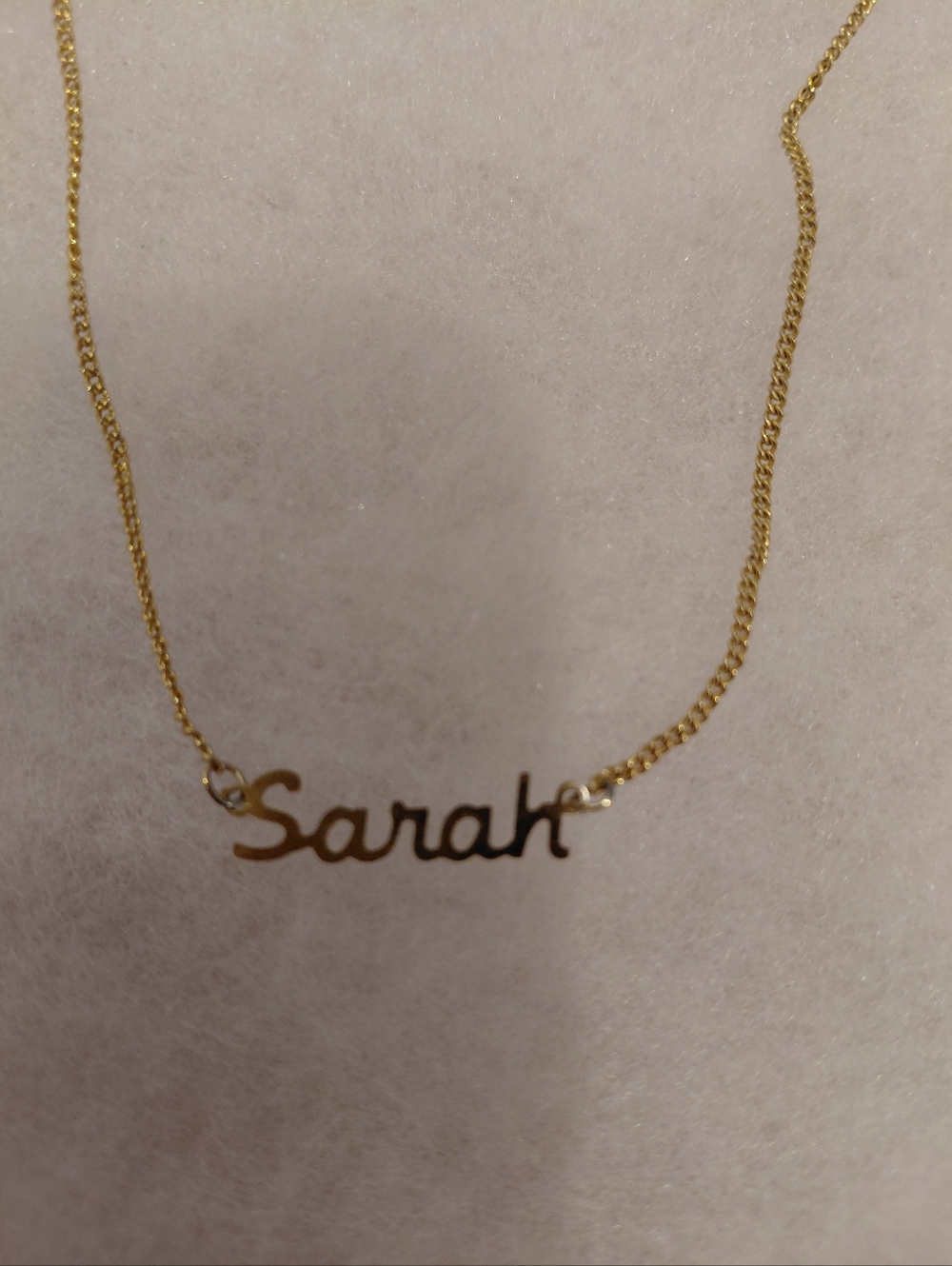 Goldplated Personalized "Sarah" Nameplate Necklace